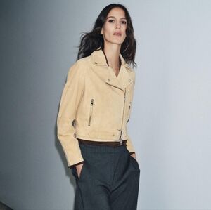 Zara ZW Limited Edition 100% Suede Leather Jacket